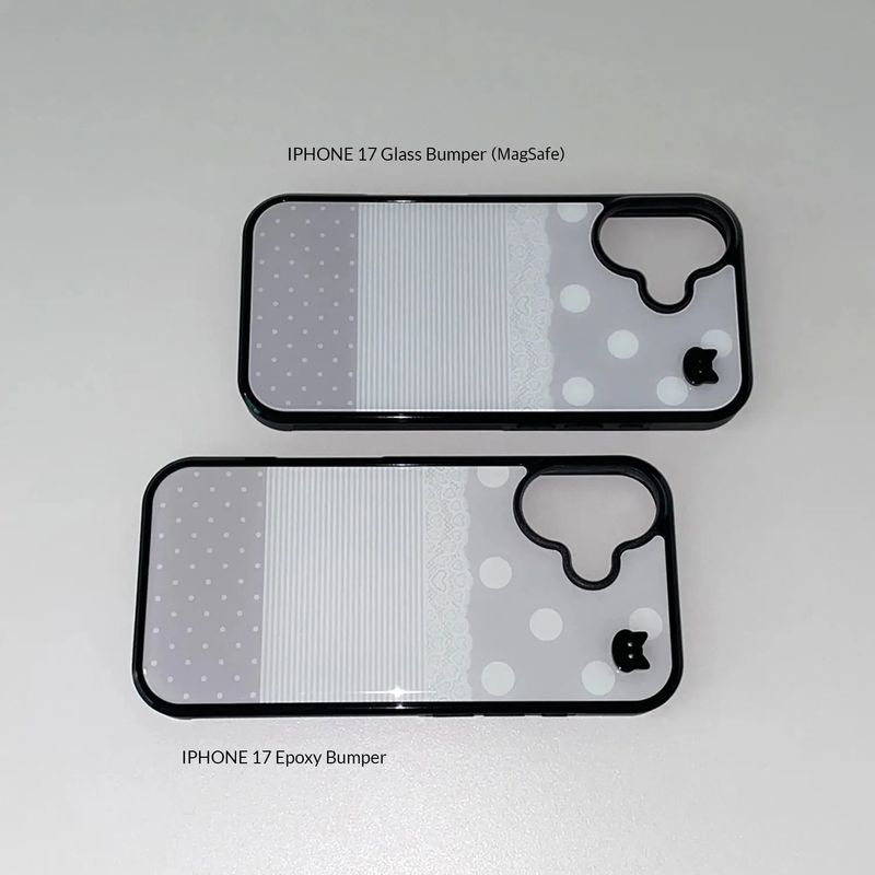 [MADE] [+MagSafe] KITTY PATCHWORK PHONE CASE (glass black bumper)