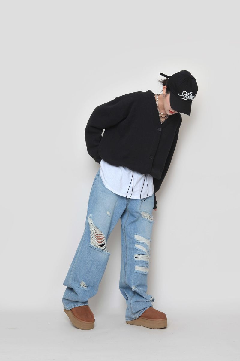 vintage wide denim pants
