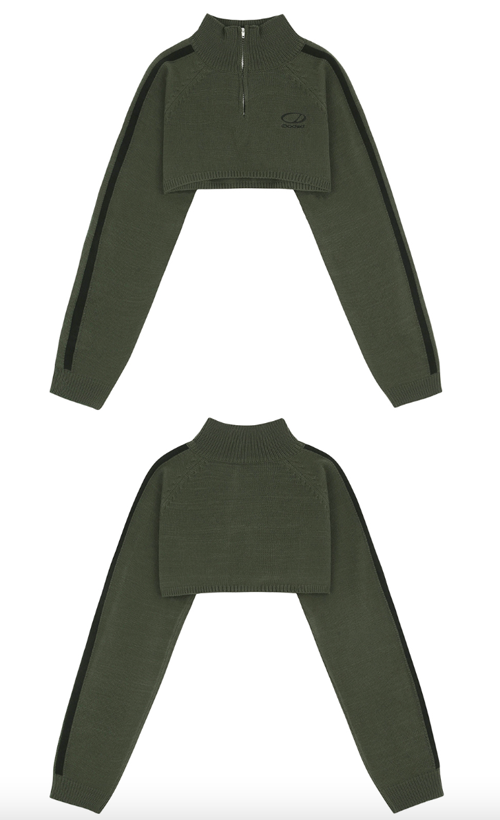 Zipper Crop Knit Bolero