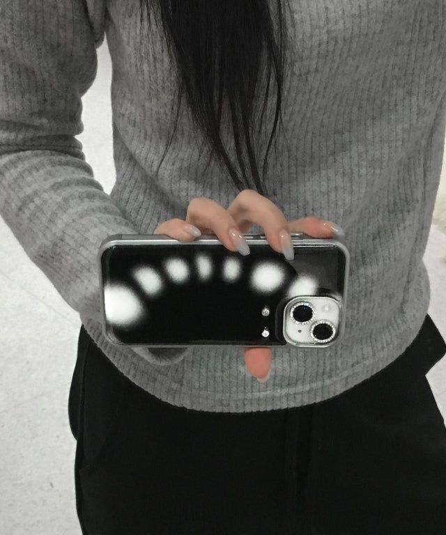 [MADE] PIERCING phone case_Black White