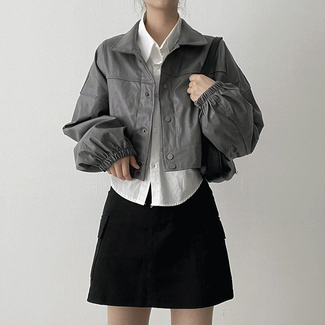 hijjoo（ハイチュー）の「Dijou leather cropped jacket（Jackets/Outerwear）」