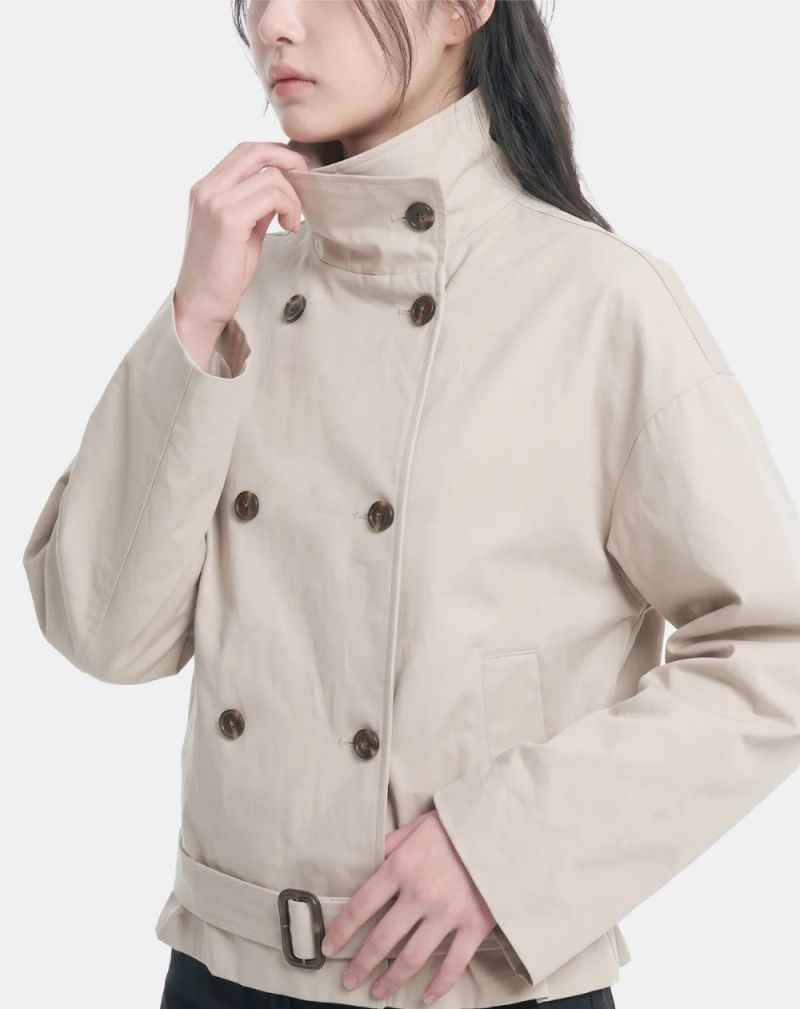 Adele Double-breasted Trench Short Jacket