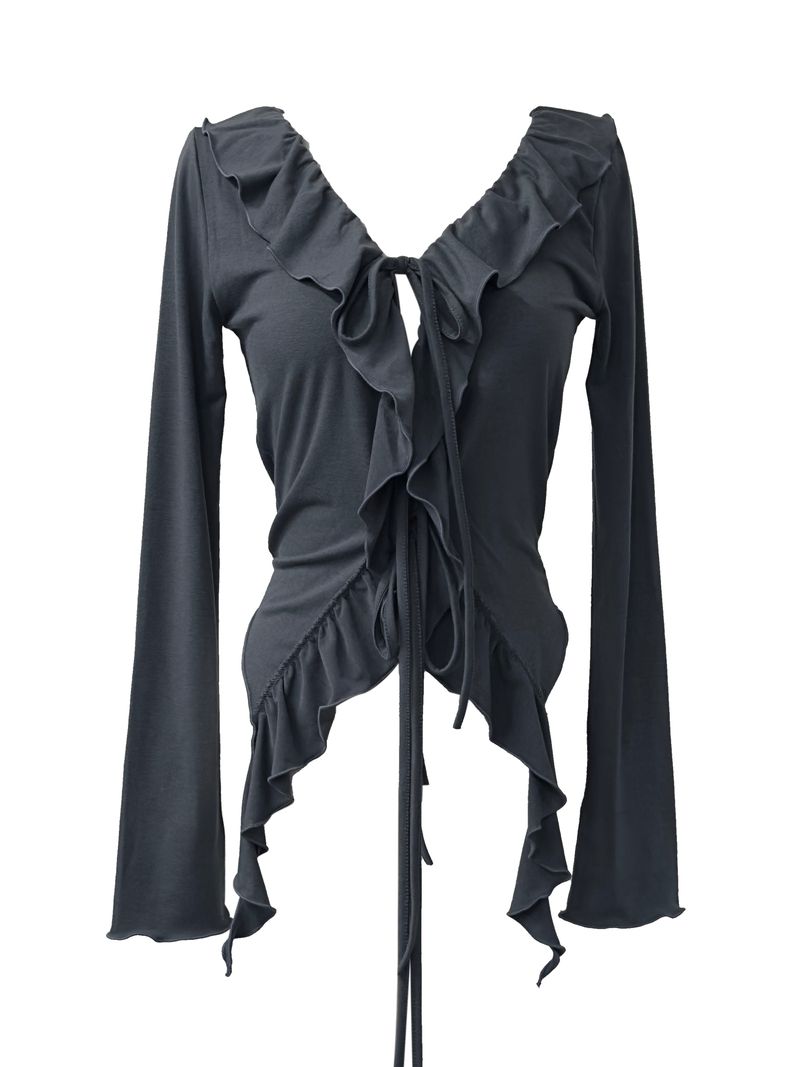 volli strap frill cardigan (2color)