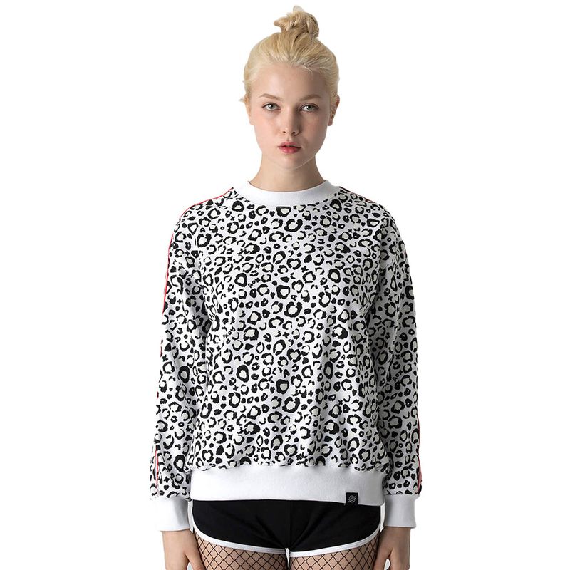 Leopard Sweatshirt (White) *reflective tape