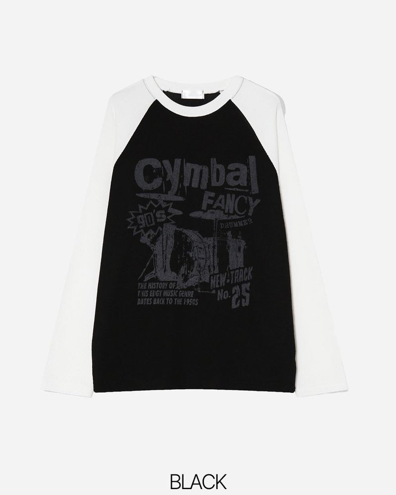 Fancy raglan knitwear T-shirt