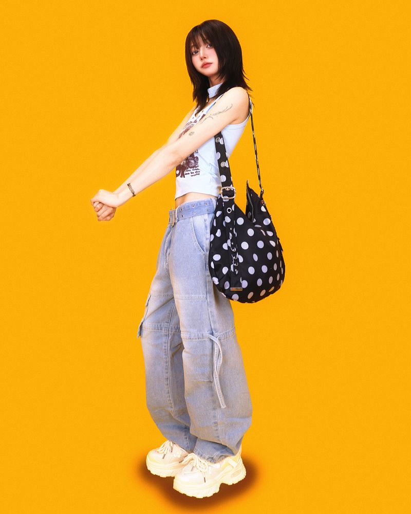 dot big-belt shoulder bag
