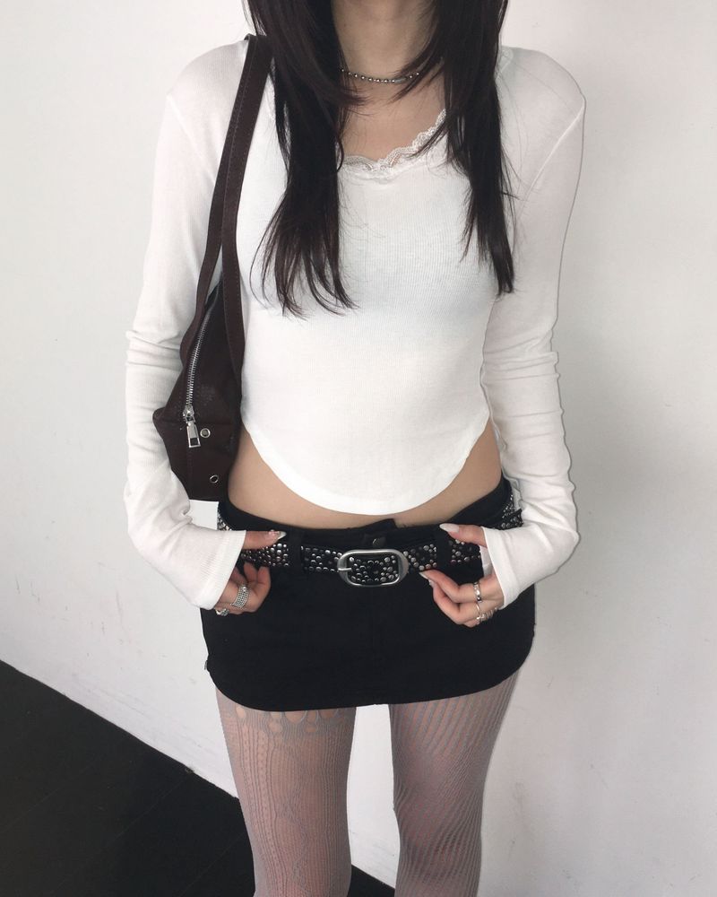 Stud skirt pants