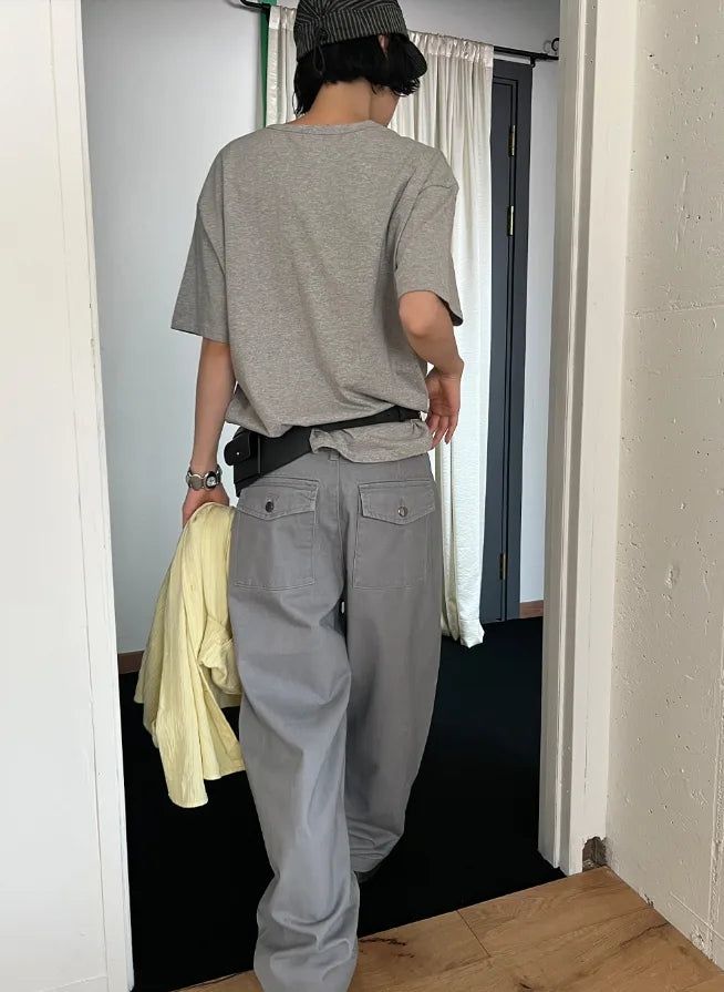 DYED BARREL WIDE PANTS
