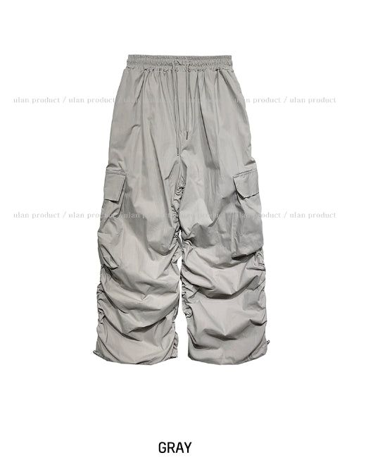 Aubert Wide Shirring Cargo Pants