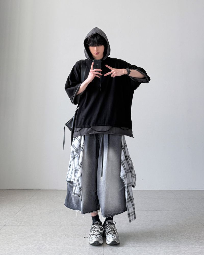 Crunch Layered Half Hoodie