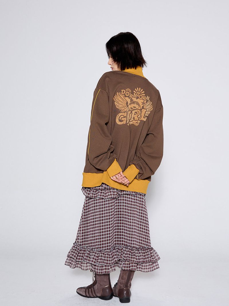 DOWN TOWN GIRL ZIP-UP / BROWN