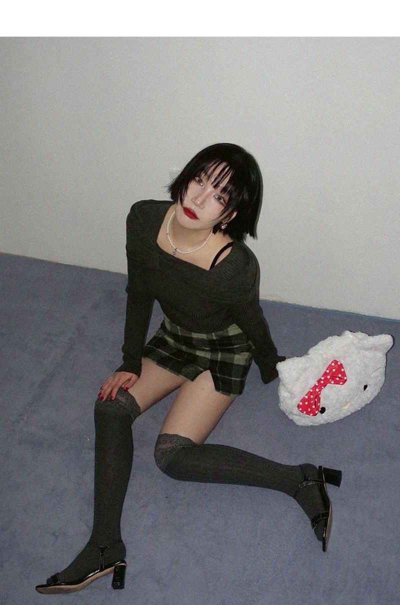 MATCHA CHECK MINI SKIRT