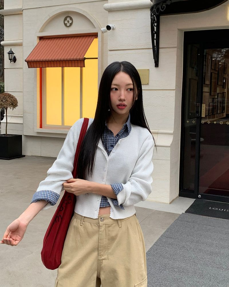 [ORIGINAL] Pudding Frill Angora Knit Cardigan