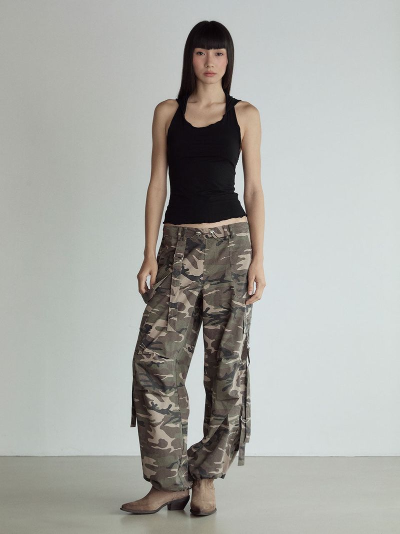 D-ring Cargo Pants_Camoflage beige