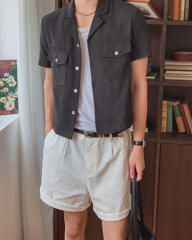 Morant Open Collar Short Sleeve Jacket