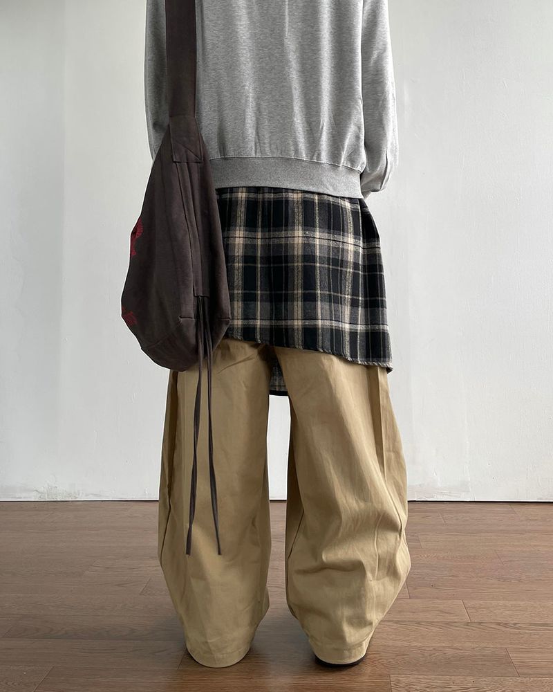 Flap Layered Cotton Pants