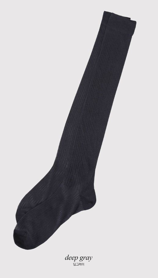 RA See-through Rib Long Socks (3color)