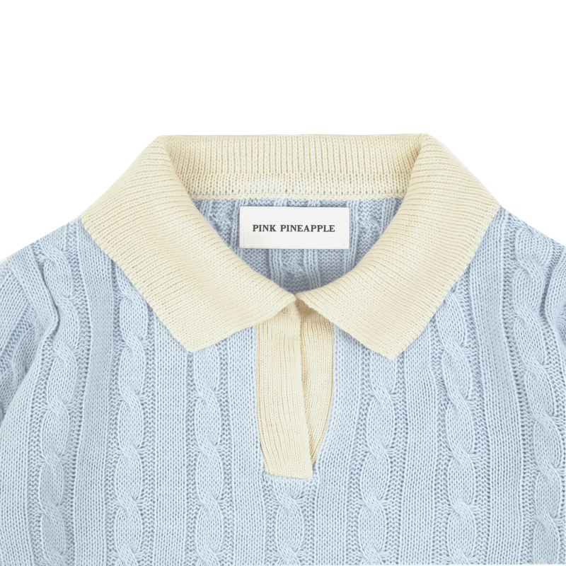 PREPPY COLLAR HALF KNIT