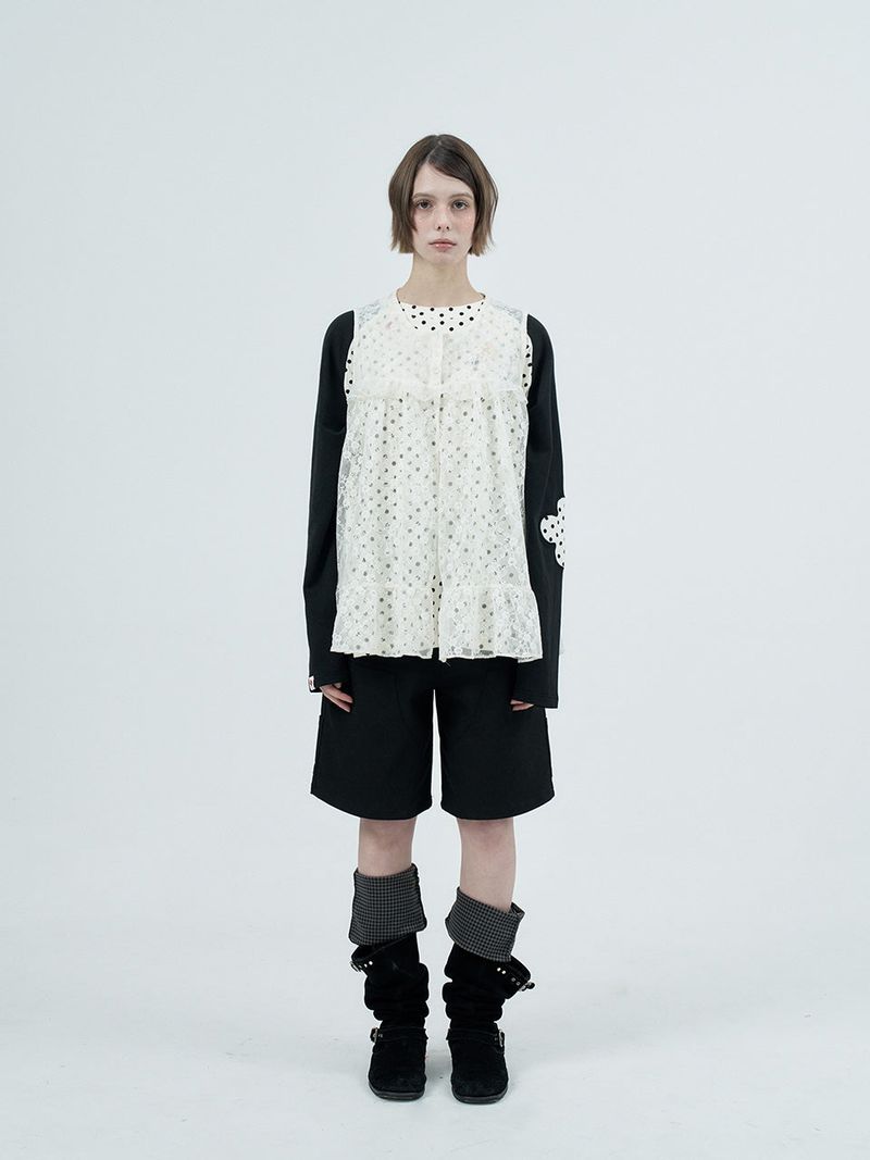lace ruffle flare shirts
