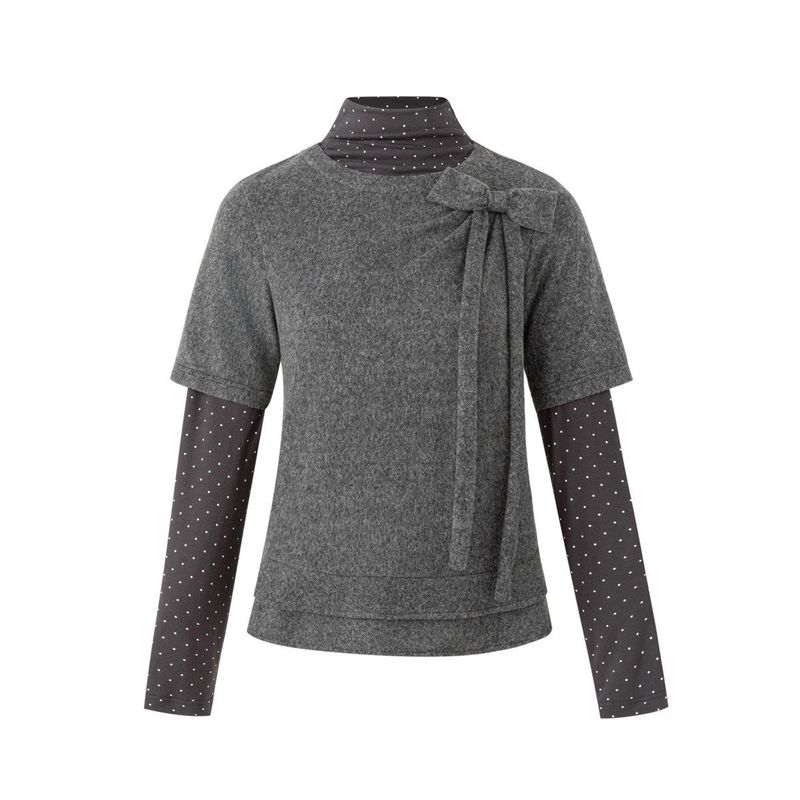 Grunge Layered Polka Dot Sweatshirt
