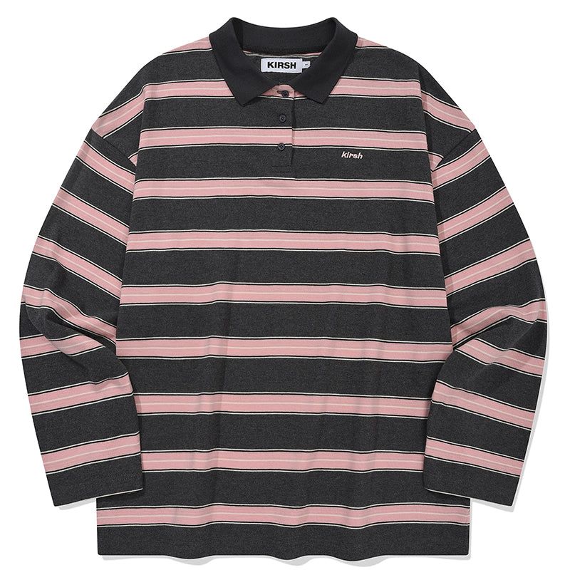 STRIPE RUGBY T-SHIRT [GRAY]