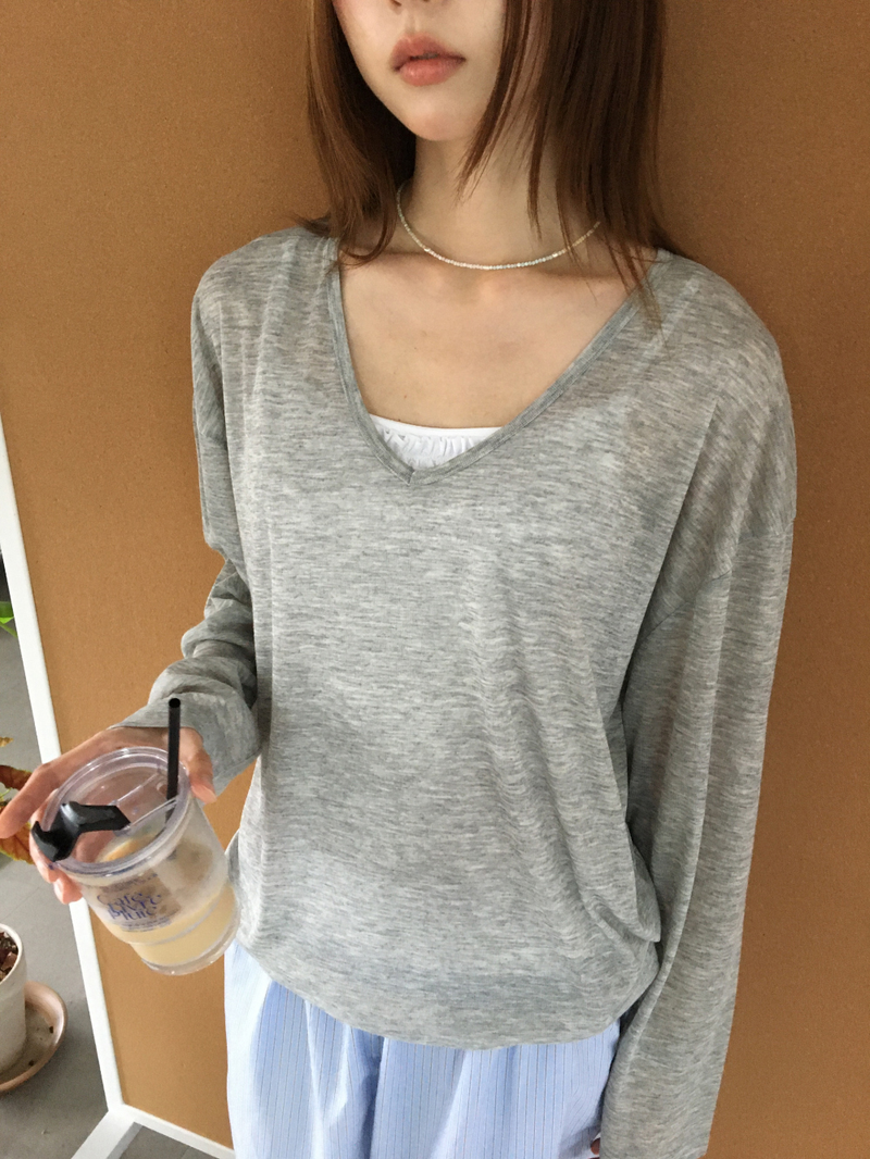 Cinnamon Summer V-neck Knit (6color)