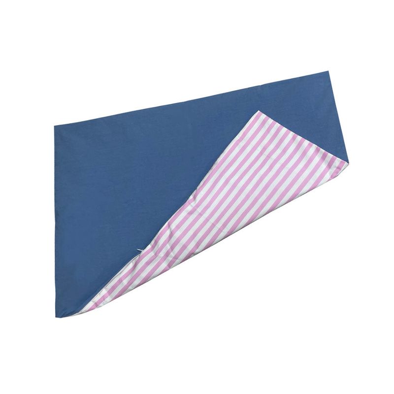 half stripe bedding cover set - pink sky blue