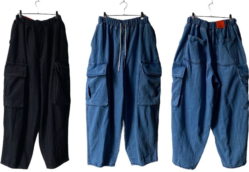 Big Pocket Balloon Cargo Denim Pants 2C