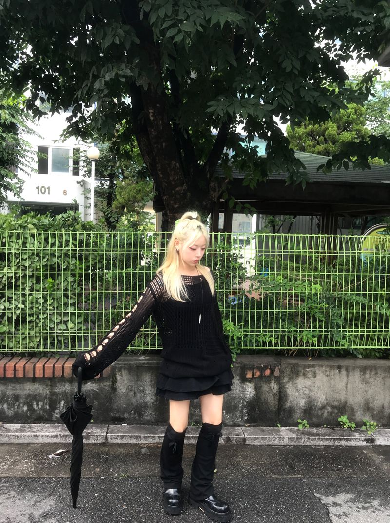 vintage punk damage long knitwear