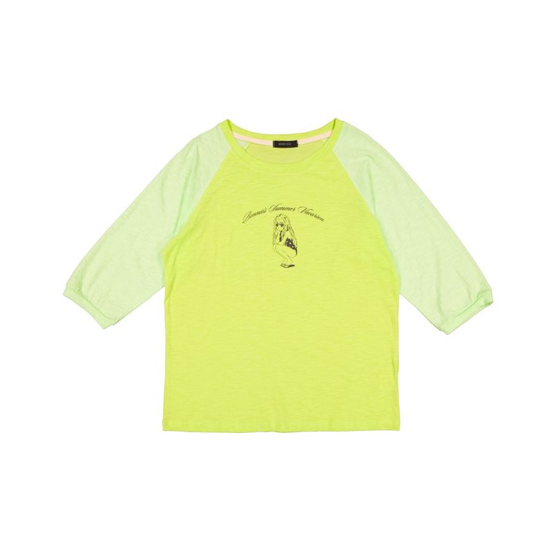 Bonnie Two Tone Slub Raglan Tee (neon/lime)