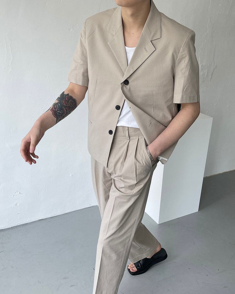 COZINESS（コジネス）の「ECT Linen Short-Sleeved Short Jacket (2 colors)（Jackets/Outerwear）」