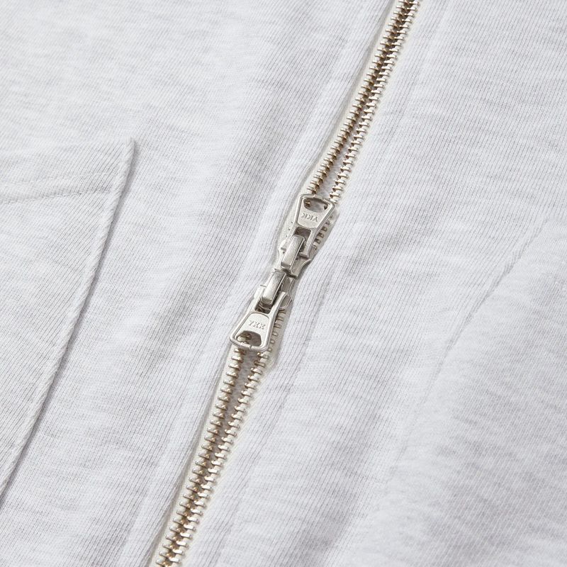 Sunburst hoodied zip-up / Light gray