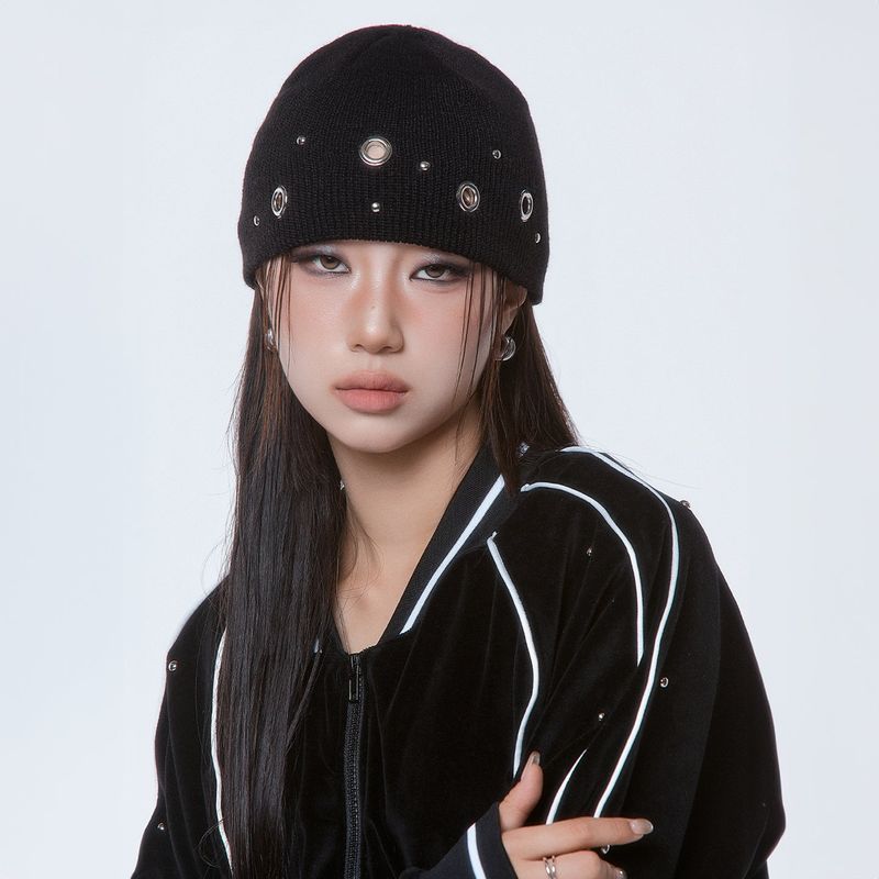 DAUSPICE(DUC)（ダウスピス）の「(DUC) Eyelet Stud Beanie Black（Hats）」