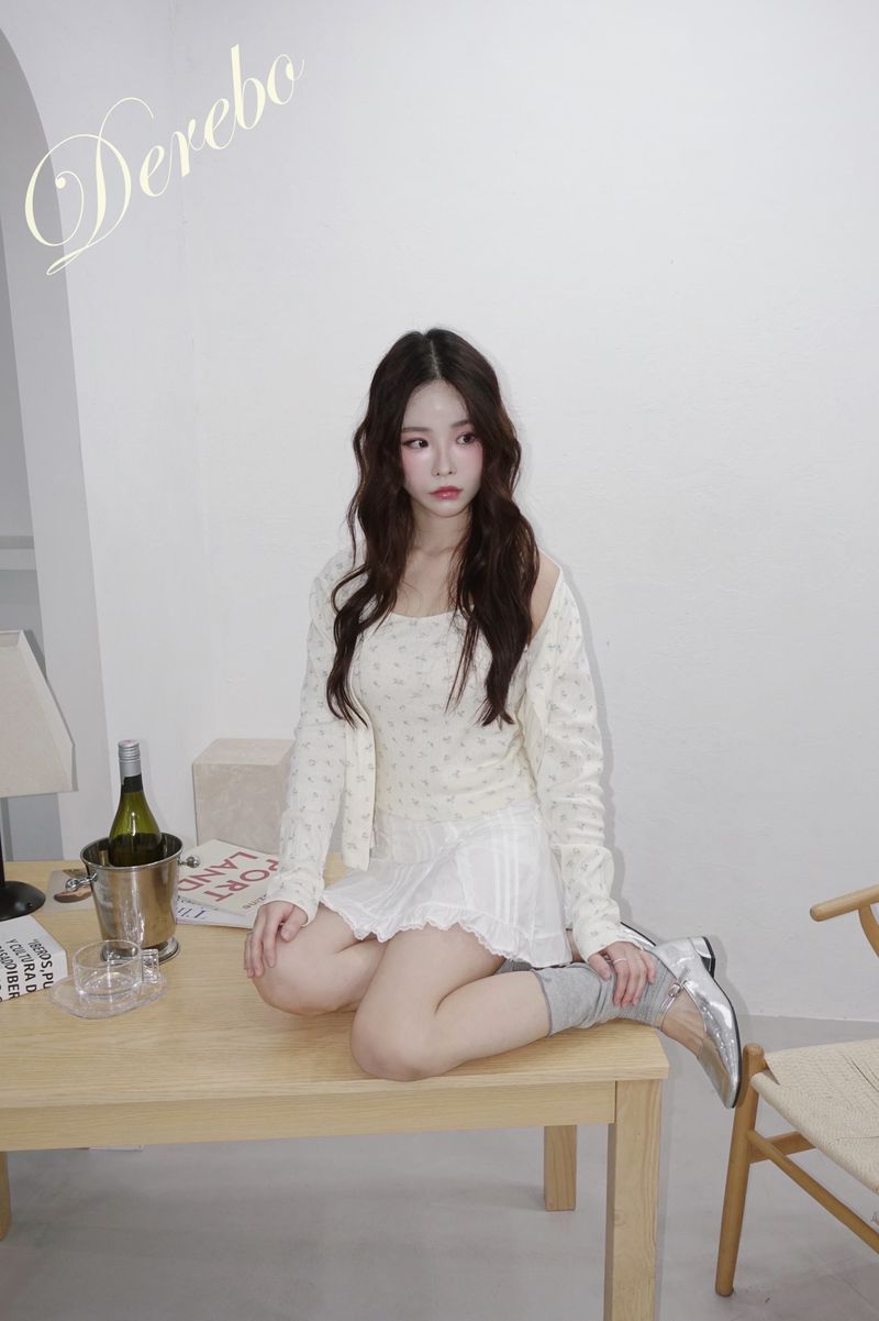 Lovely flower cardigan sleeveless two-piece set