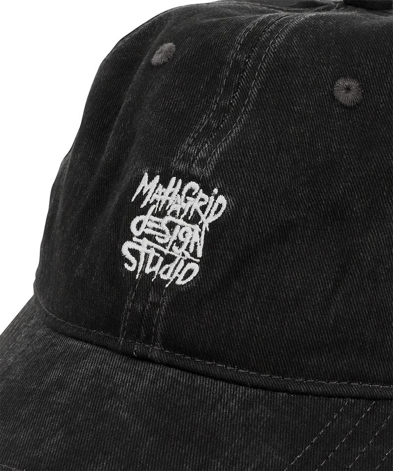 VINTAGE WASHED SLASH LOGO BALL CAP_CHARCOAL