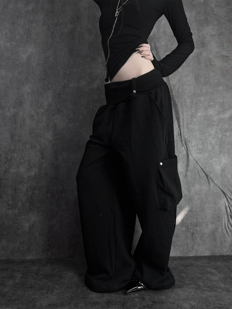wrap waist wide pants (2color)