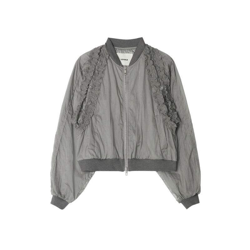 SHOULDER SHIRRING ZIP UP 2 COLOR(LEBSSJP5168)