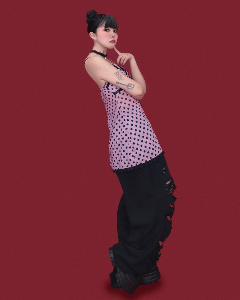 disco damage string pants (3color)