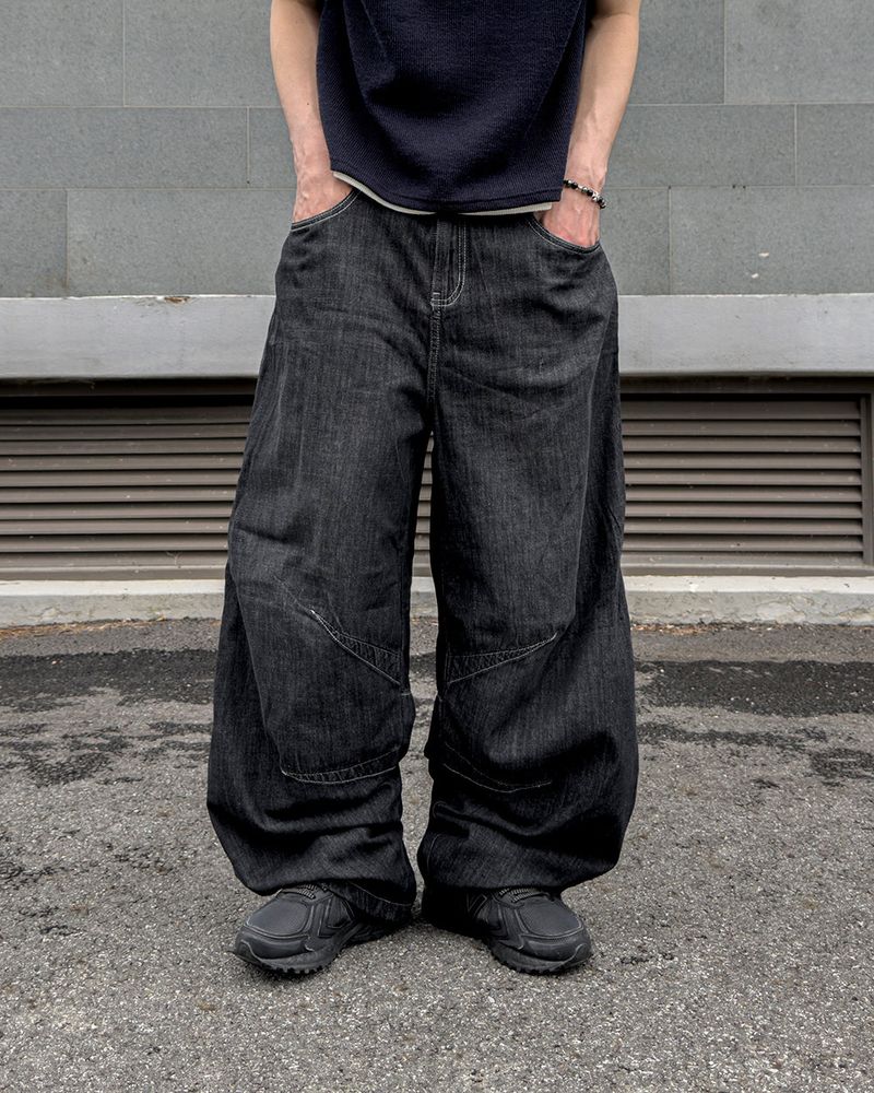 Evan Linen Curved Denim Pants