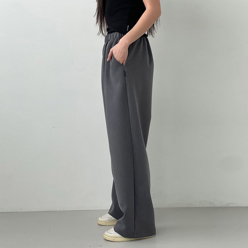 WIDE TR BANDING SLACKS [CHARCOAL]