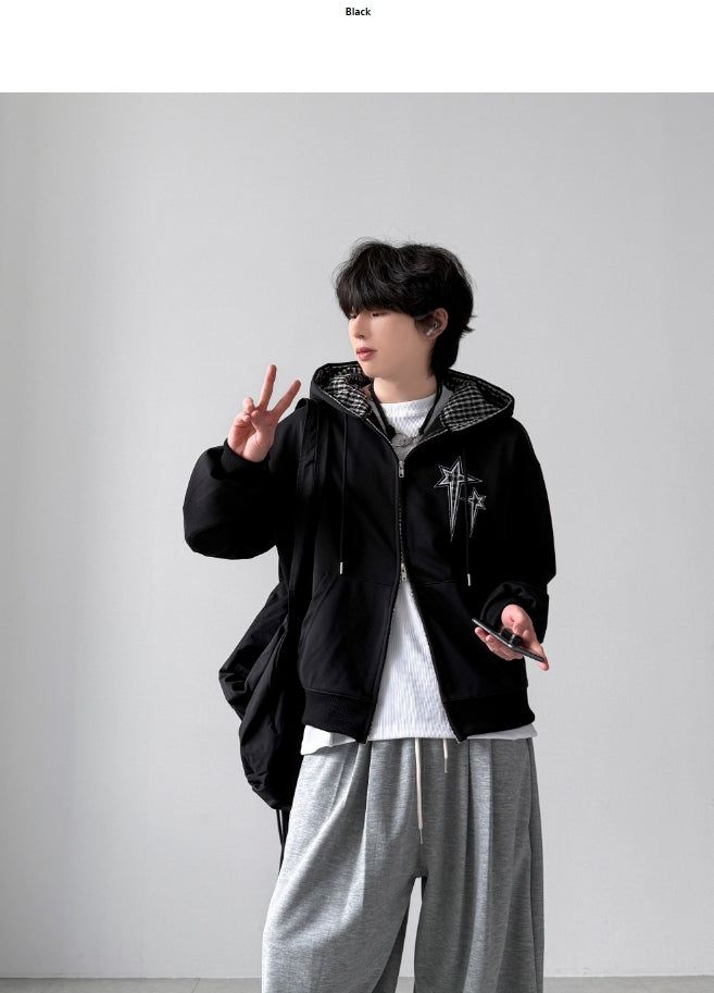 Rising Check Hood Zip-Up