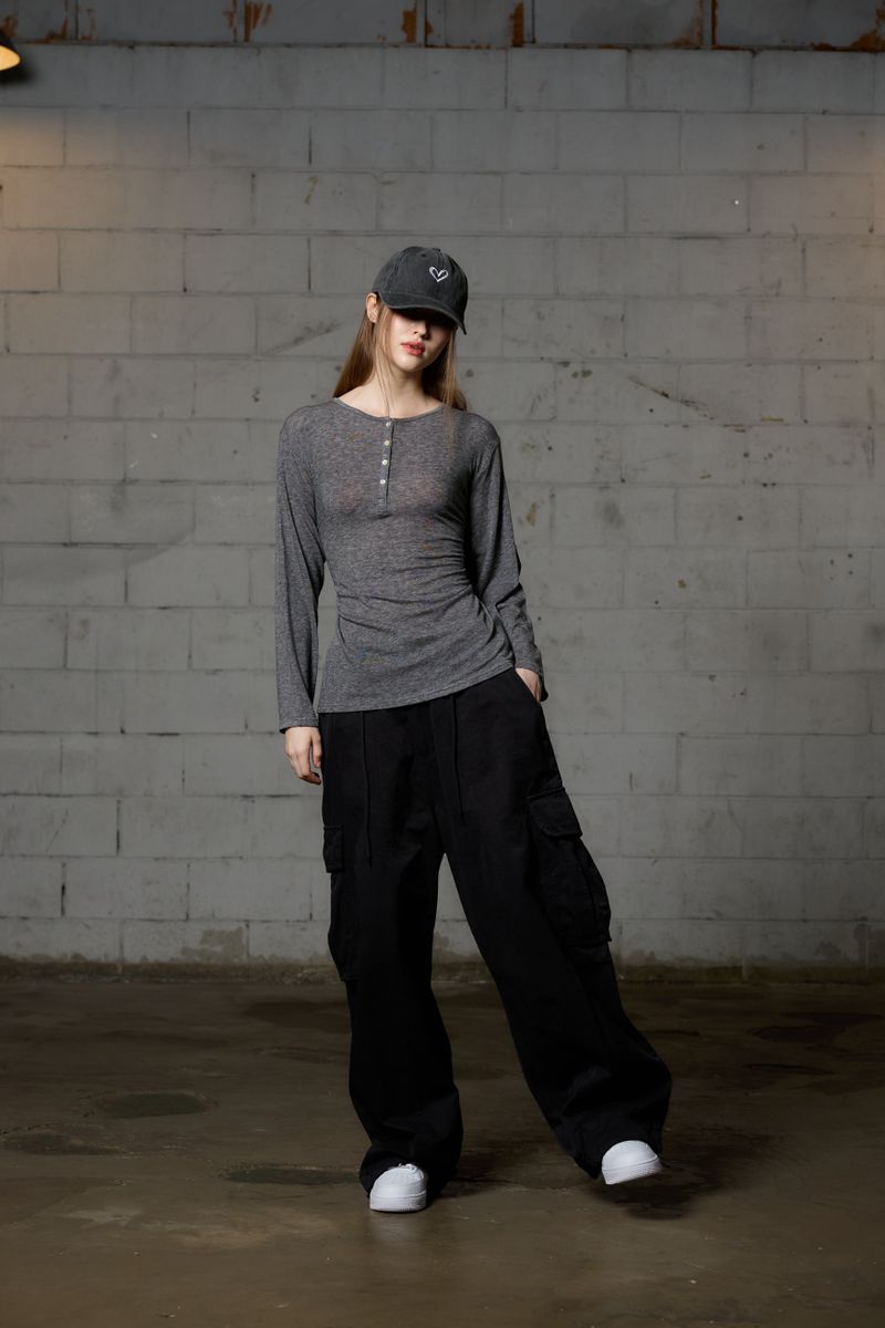 FAIRY WOOL LONG SLEEVE / CHARCOAL