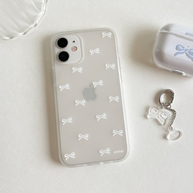 romantic ribbon translucent jelly phone case