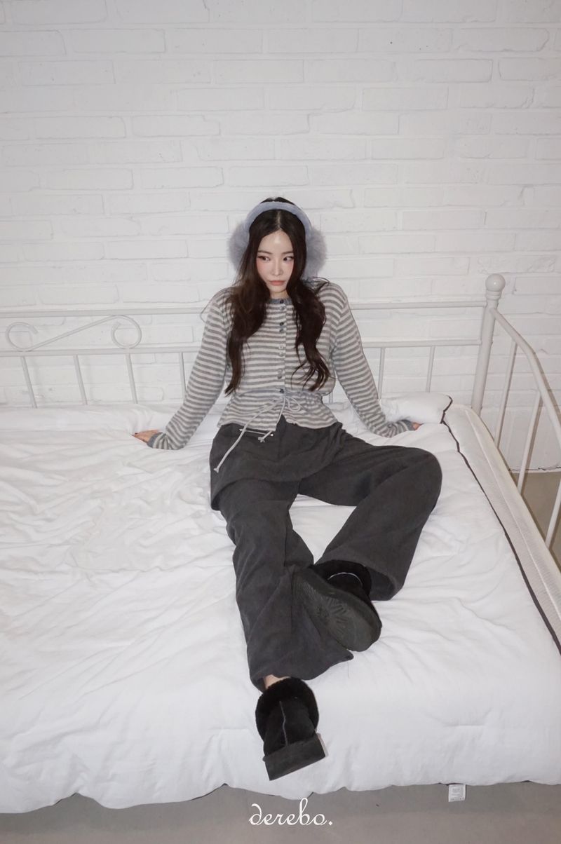 Corduroy Banded Layered Pants