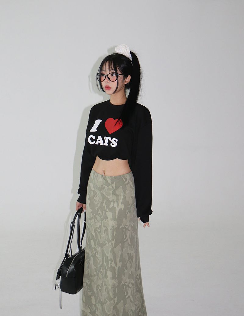 Camo Military Maxi Long Skirt