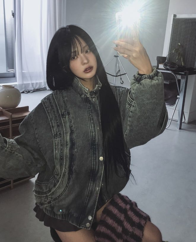 Kud cut denim padded jumper