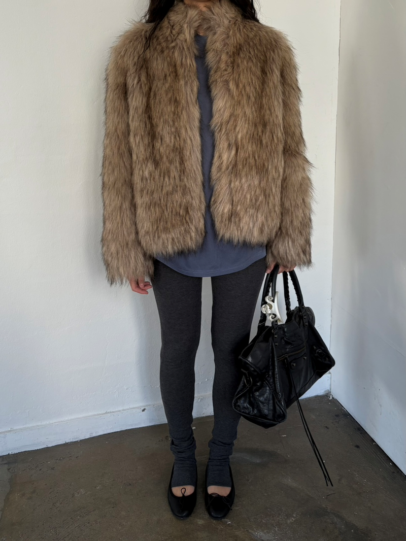 Clef hairy fur jacket
