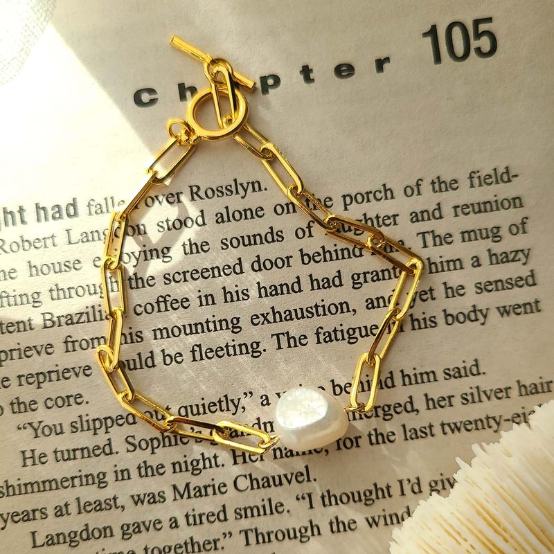 Fresh water pearl toggle bracelet (2COL)
