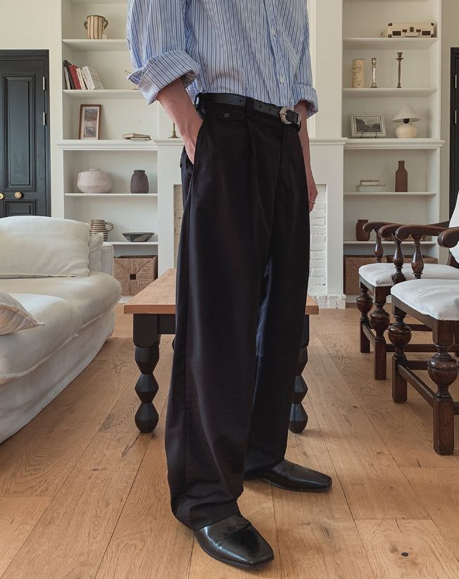 Danben One Tuck Wide Pocket Slacks