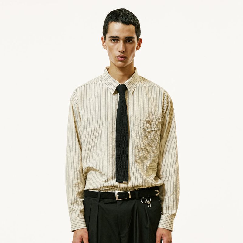 signature square tip knit tie black